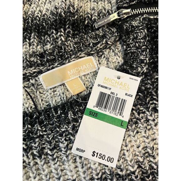 Michael Michael Kors Cotton Blend Long Sleeve Sweater Stripes Zipper Details Sz - Picture 3 of 4